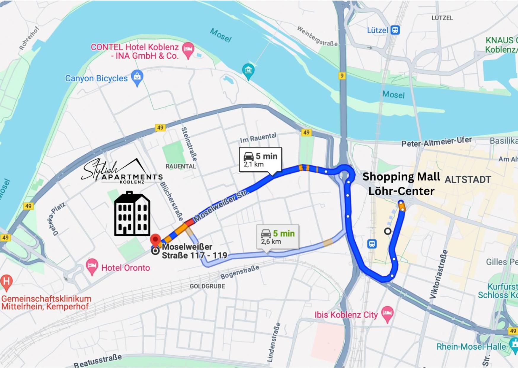 New York Apartment - Fuer Freunde & Familien, Stadtnah, Parkplatz, E-Ladestation, Gitterbox Fuer Fahrraeder, Fitnessstudio, Digitale Gaestemappe Mit Restaurant- Und Unternehmenstipps Koblenz  Kültér fotó